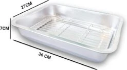 YUGN COMBI Set Braadslede Ovenschaal Combi Braadslee Oven Set - 2x Braadslede Met Rooster Voor Ovengerechten - 36x27x7CM En 40x30x7CM En Inclusief Bakkwast - Cadeau- Cadeautip -Pot Benodigdheden Winkel 1200x666 1