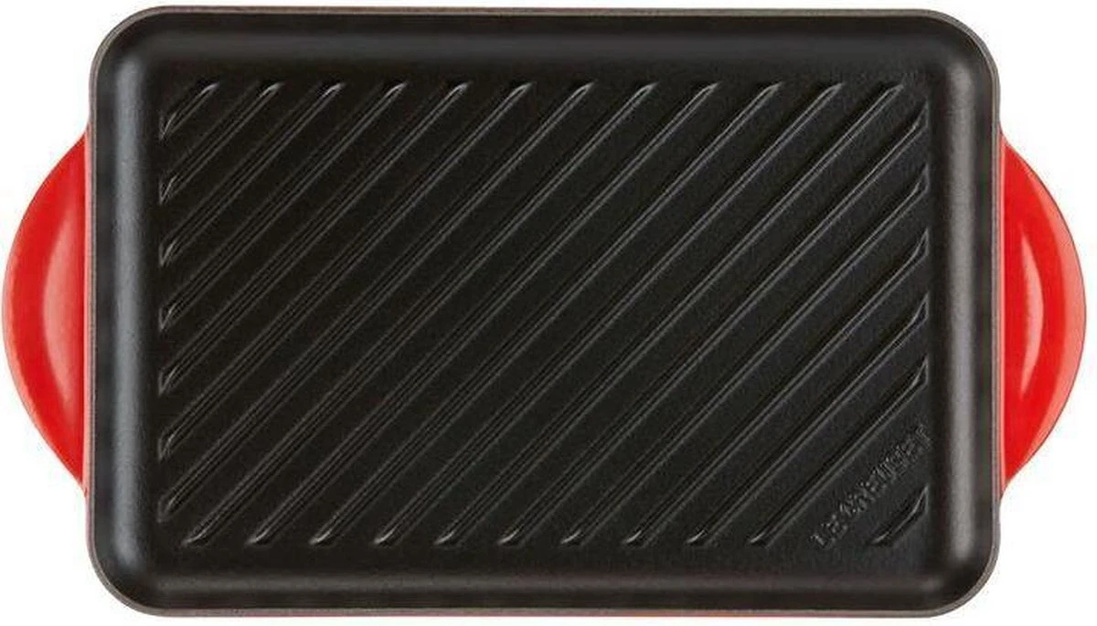 Le Creuset - Gietijzeren Grillplaat - 32x22cm - Kersenrood 6 Le Creuset - Gietijzeren Grillplaat - 32x22cm - Kersenrood - Afbeelding 6