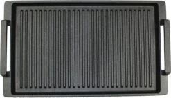 Eurolux Grillplaat Met Grepen - 41 X 24 X 2.5 Cm - Zwart - Aluminium - Geschikt Voor Alle Warmtebronnen -Pot Benodigdheden Winkel 1200x689