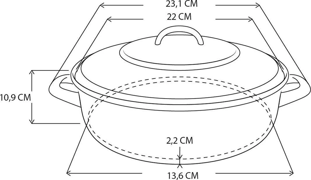BK Fortalit Braadpan Ø 22 Cm / 2L - Emaille - Inductie 2 BK Fortalit Braadpan Ø 22 Cm / 2L - Emaille - Inductie - Afbeelding 2