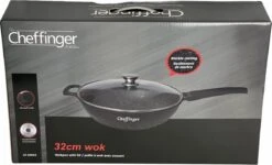 Cheffinger Wokpan Met Deksel - 32cm - Zwart - Pan - Keukenaccessoires -Pot Benodigdheden Winkel 1200x730 1