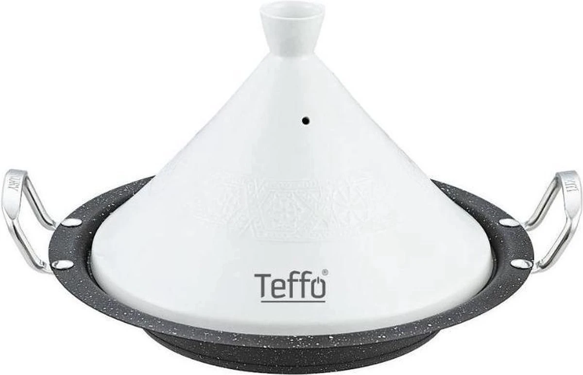Teffo Tajine 30cm Wit - Zwart 1 Teffo Tajine 30cm Wit - Zwart