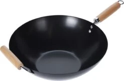 Wok Carbon Staal Ø35cm Houten Handgreep Wokpannen -Pot Benodigdheden Winkel 1200x789