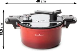Rosmarino - Snelkookpan Met Glazen Deksel - Zwart - Ø24cm - 5 Liter - 100% PFAS & PFOA Vrij - Aluminium - Pressure Cooker - Non-stick Minerale Coating - Ergonomische Handgrepen - Geschikt Voor Alle Warmtebronnen -Pot Benodigdheden Winkel 1200x800 117
