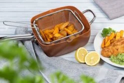 Nuovva Koperen Frituurpan, Met Diepe Zijkanten & Deksel -Pot Benodigdheden Winkel 1200x800 126