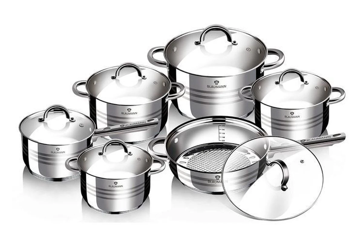 Blaumann 12-delige Roestvrijstalen Pannenset 3 Blaumann 12-delige Roestvrijstalen Pannenset - Afbeelding 3