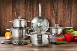 Swiss - Pannenset Inductie 12-delig - Glazen Deksel - RVS Pan / Steelpan / Koekenpan - PFAS-vrij -Pot Benodigdheden Winkel 1200x805 2