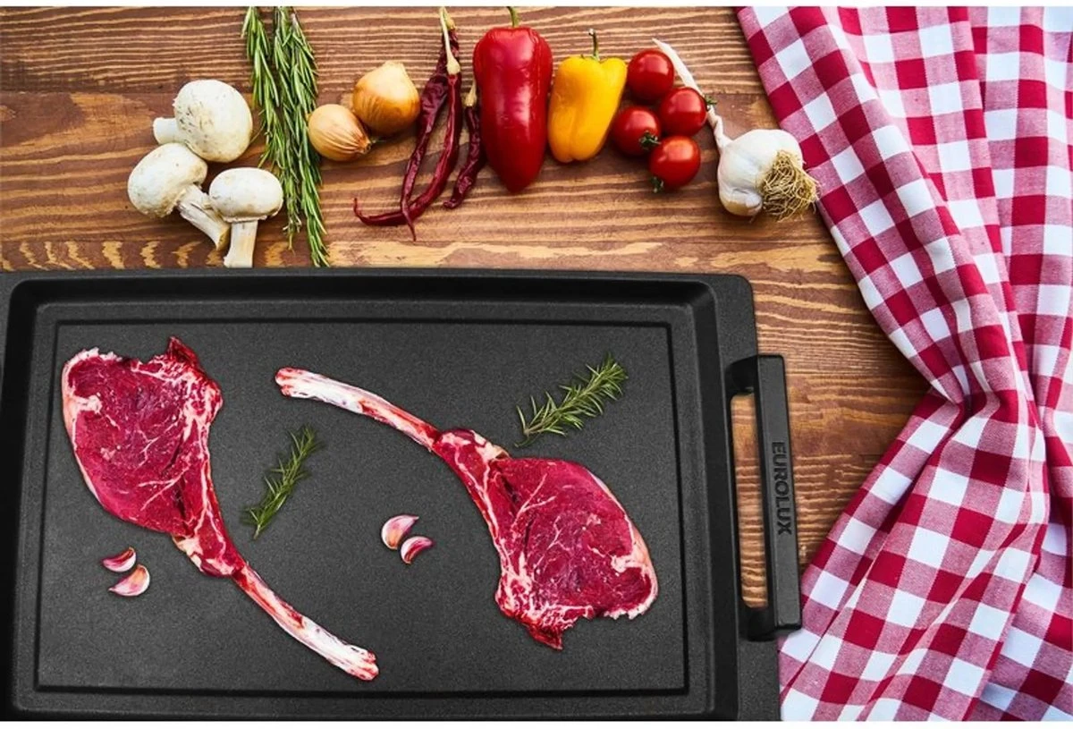 Eurolux Teppanyaki Plaat Met Grepen - 41 X 24 X 2.5 Cm - Zwart - Aluminium - Geschikt Voor Alle Warmtebronnen 8 Eurolux Teppanyaki Plaat Met Grepen - 41 X 24 X 2.5 Cm - Zwart - Aluminium - Geschikt Voor Alle Warmtebronnen - Afbeelding 8