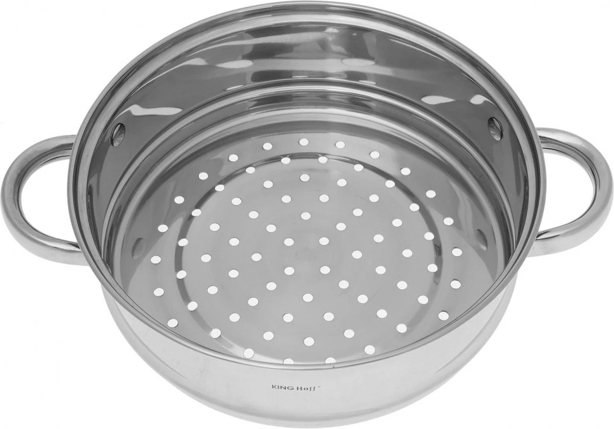 Kinghoff 1536 - Inzet Stoompan - Groentestomer - Vleesstomer - Ø24 X 8.5 Cm 1 Kinghoff 1536 - Inzet Stoompan - Groentestomer - Vleesstomer - Ø24 X 8.5 Cm