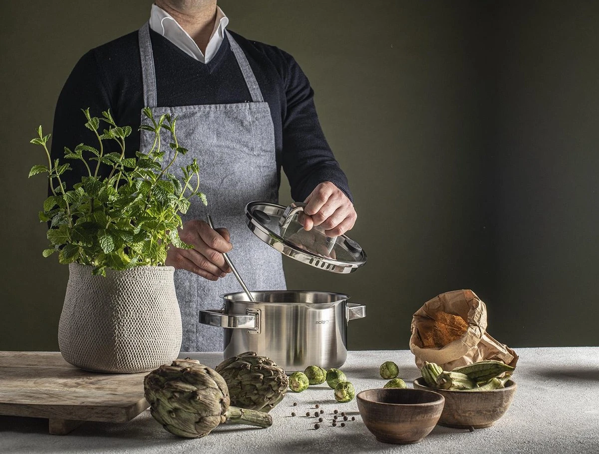 Sola Pannenset Juvia - 4 Delig - Ø 16,16,18,20 Cm - Zilver - RVS - Sandwichbodem 3 Sola Pannenset Juvia - 4 Delig - Ø 16,16,18,20 Cm - Zilver - RVS - Sandwichbodem - Afbeelding 3