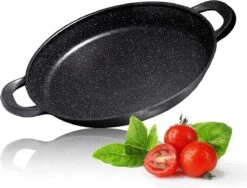 CUILINA Paella Pan 40 Cm– Duitse GREBLON Antiaanbaklaag Marmer Coating - Voor Inductie En Alle Warmtebronnen - Met Afneembare Siliconen Handvatten. -Pot Benodigdheden Winkel 1200x915 6