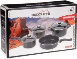 Redcliffs 4-delige Pannenset - Met 3 Glazen Deksels - Anti-Aanbaklaag - Camping/ Kamperen - Steelpannen, Hapjespan, Kookpan -Pot Benodigdheden Winkel 1200x918 5