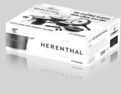 Herenthal Luxe Pannenset - 14-delig - Glazen Deksel - Inductie - Marmeren Coating - PFAS-vrij - Zwart - ES1014M -Pot Benodigdheden Winkel 1200x934