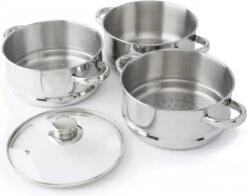 Merkloos Imperial Kitchen Stoompan - 20 Cm - 3 Delig - 21 X 26cm -Pot Benodigdheden Winkel 1200x954 1