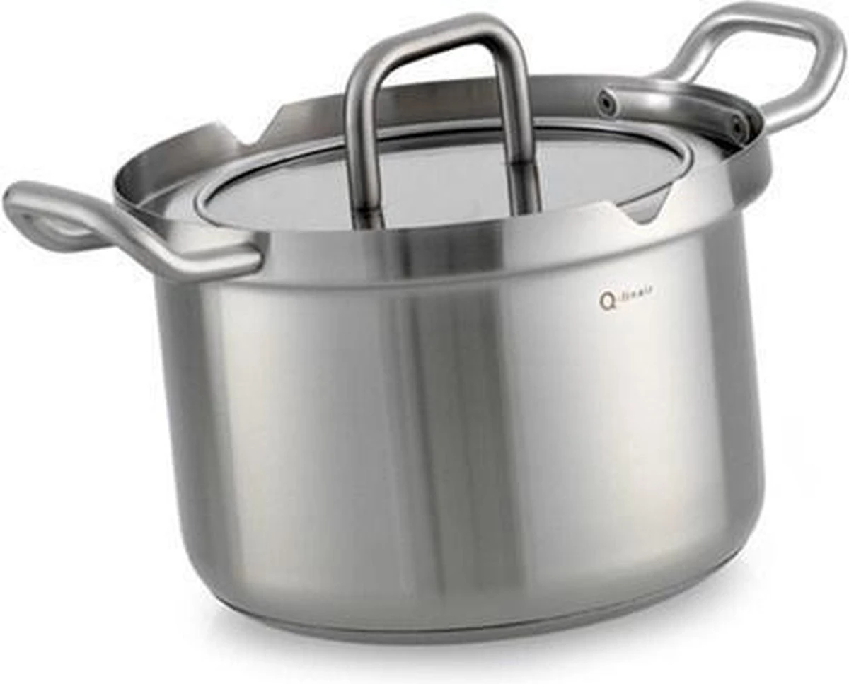 BK-Q-Linair Master Glas Kookpan 18 Cm - RVS - Glazen Deksel - Veilig Afgietsysteem - Inductie 11 BK-Q-Linair Master Glas Kookpan 18 Cm - RVS - Glazen Deksel - Veilig Afgietsysteem - Inductie - Afbeelding 11