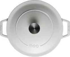 MOA Gietijzeren Braadpan - Inhoud 5,7 Liter - 26CM - Rond - Alle Warmtebronnen - Ook Voor Inductie - Gewicht 5,8 Kg - Wit - C26W -Pot Benodigdheden Winkel 1200x981
