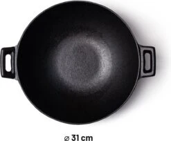 Orange85 Gietijzeren Wokpan - Alle Warmtebronnen - Inductie - Wok - Zwart - 31cm - Gietijzer - Wokpannen -Pot Benodigdheden Winkel 1200x989