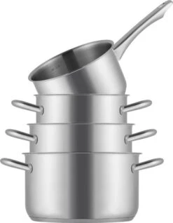 Sola Pannenset Blizz - 4 Delig - Ø Cm - Zilver - RVS - Sandwichbodem -Pot Benodigdheden Winkel 933x1200